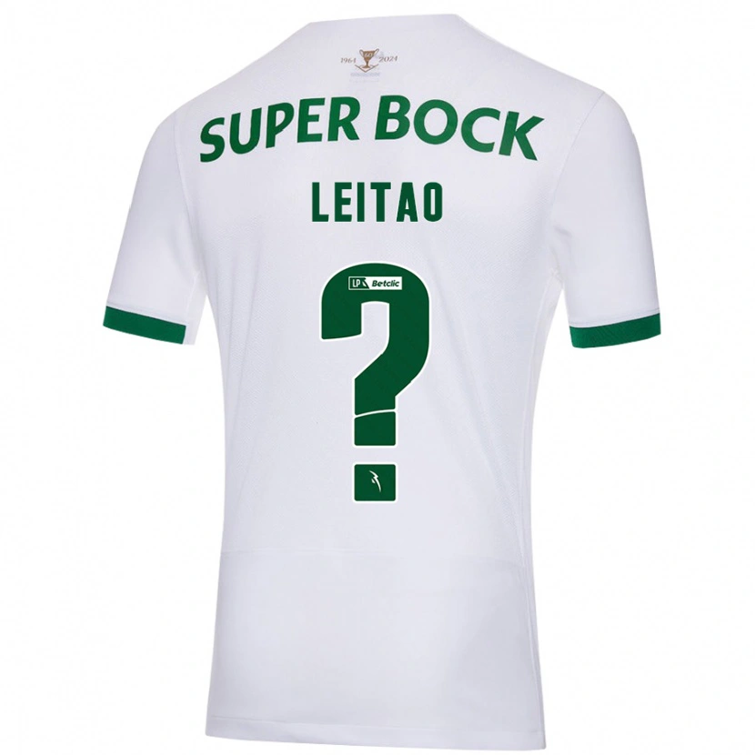 Danxen Uomo Maglia Tiago Leitão #0 Bianco Verde Kit Gara Away 2024/25 Maglietta