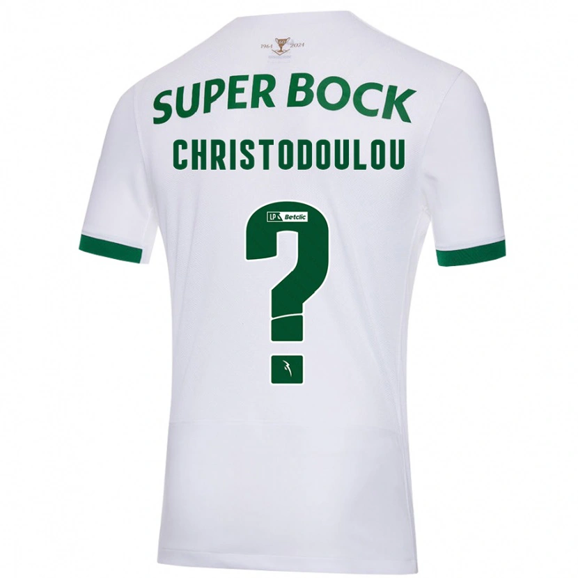 Danxen Uomo Maglia Argyris Christodoulou #0 Bianco Verde Kit Gara Away 2024/25 Maglietta