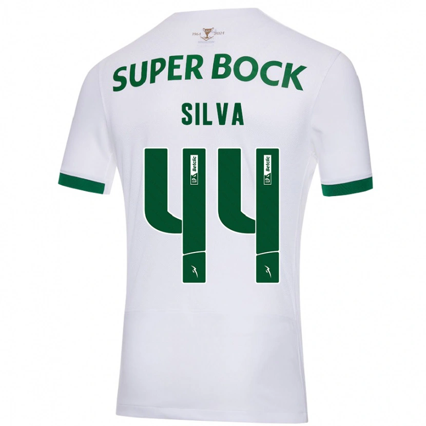 Danxen Uomo Maglia Pedro Silva #44 Bianco Verde Kit Gara Away 2024/25 Maglietta