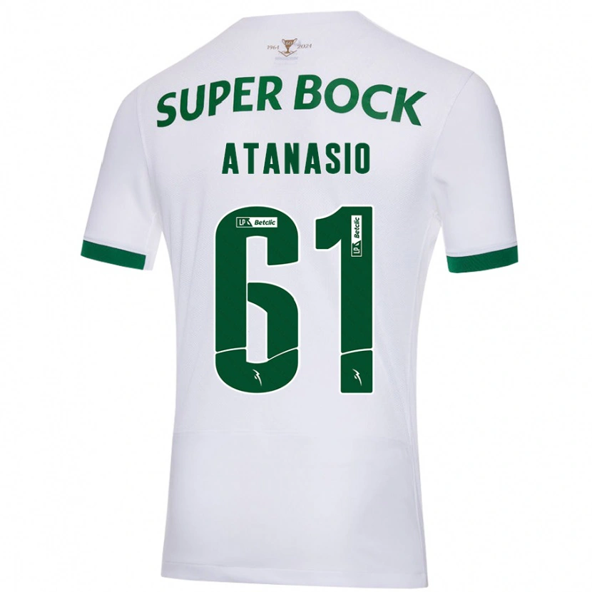 Danxen Uomo Maglia Atanásio #61 Bianco Verde Kit Gara Away 2024/25 Maglietta