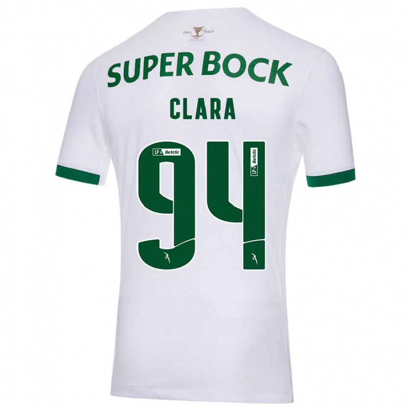 Danxen Uomo Maglia Diogo Clara #94 Bianco Verde Kit Gara Away 2024/25 Maglietta