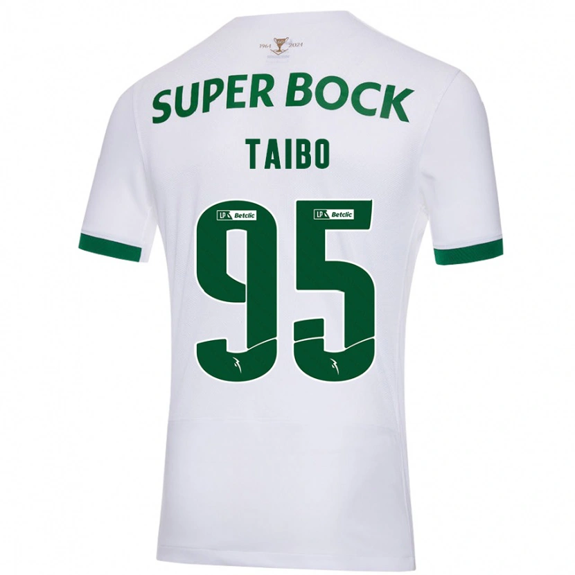 Danxen Uomo Maglia Lucas Taibo #95 Bianco Verde Kit Gara Away 2024/25 Maglietta