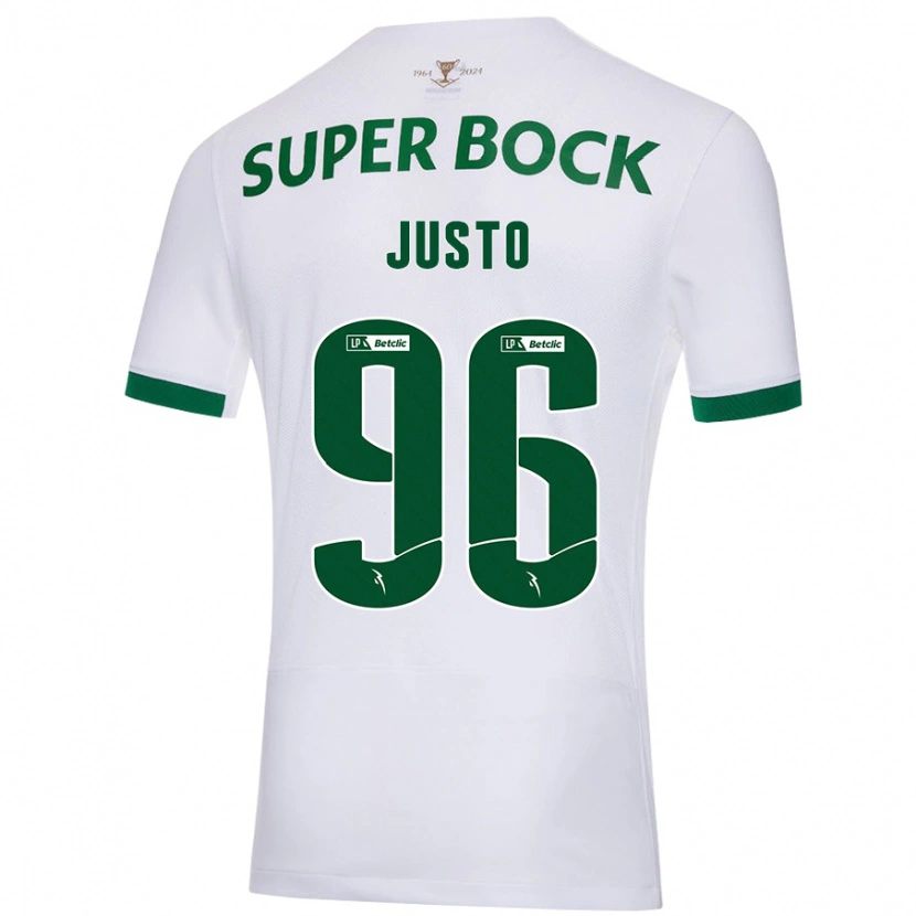 Danxen Uomo Maglia Samuel Justo #96 Bianco Verde Kit Gara Away 2024/25 Maglietta