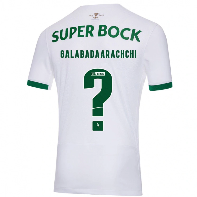 Danxen Uomo Maglia Jacynta Galabadaarachchi #0 Bianco Verde Kit Gara Away 2024/25 Maglietta