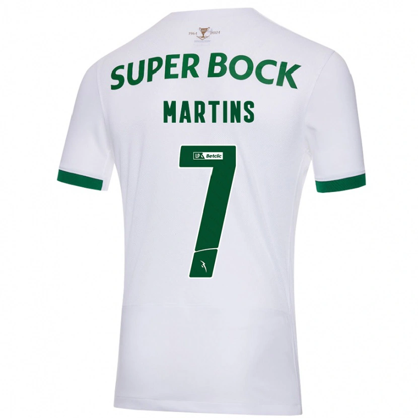 Danxen Uomo Maglia Joana Martins #7 Bianco Verde Kit Gara Away 2024/25 Maglietta
