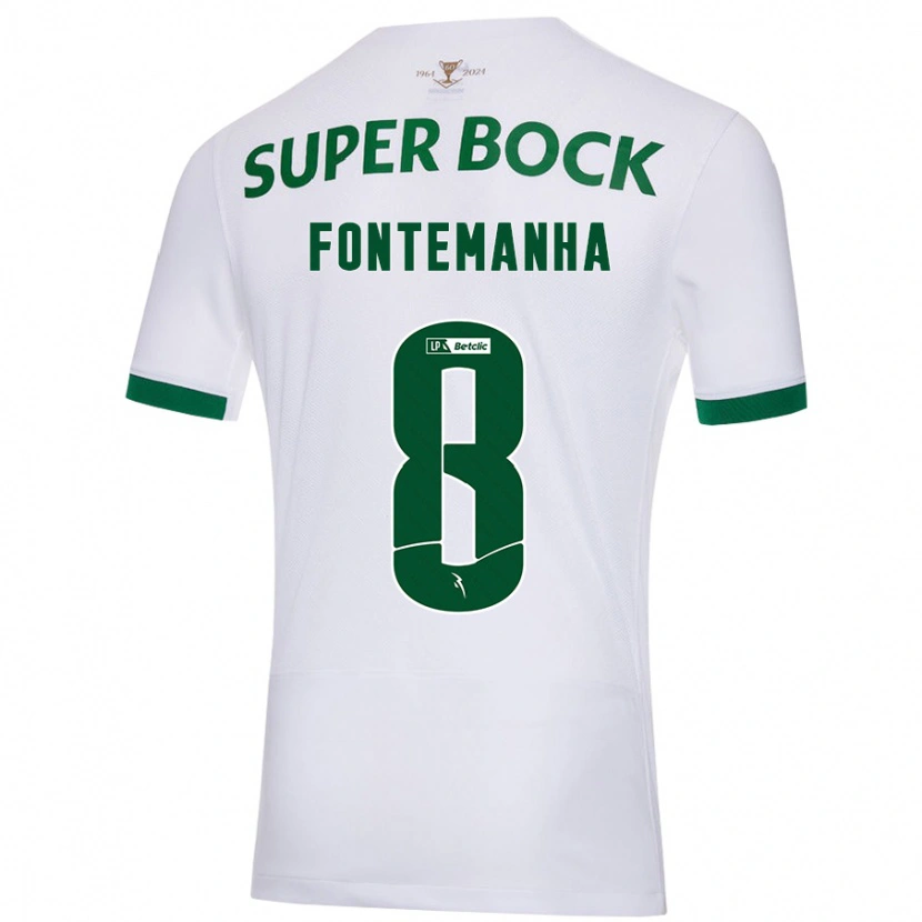 Danxen Uomo Maglia Rita Fontemanha #8 Bianco Verde Kit Gara Away 2024/25 Maglietta