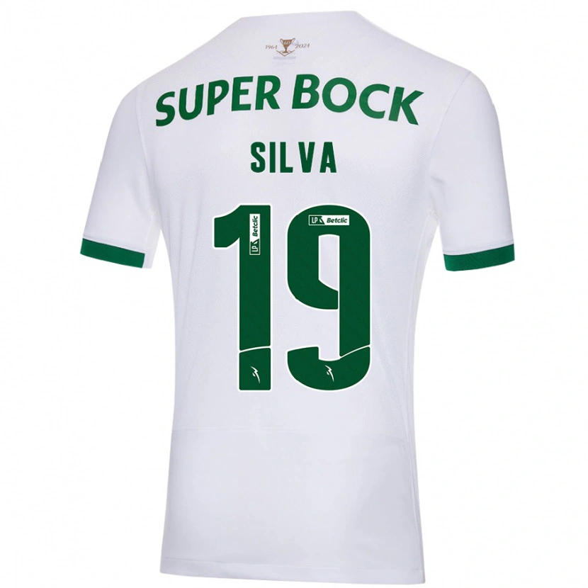 Danxen Uomo Maglia Diana Silva #19 Bianco Verde Kit Gara Away 2024/25 Maglietta