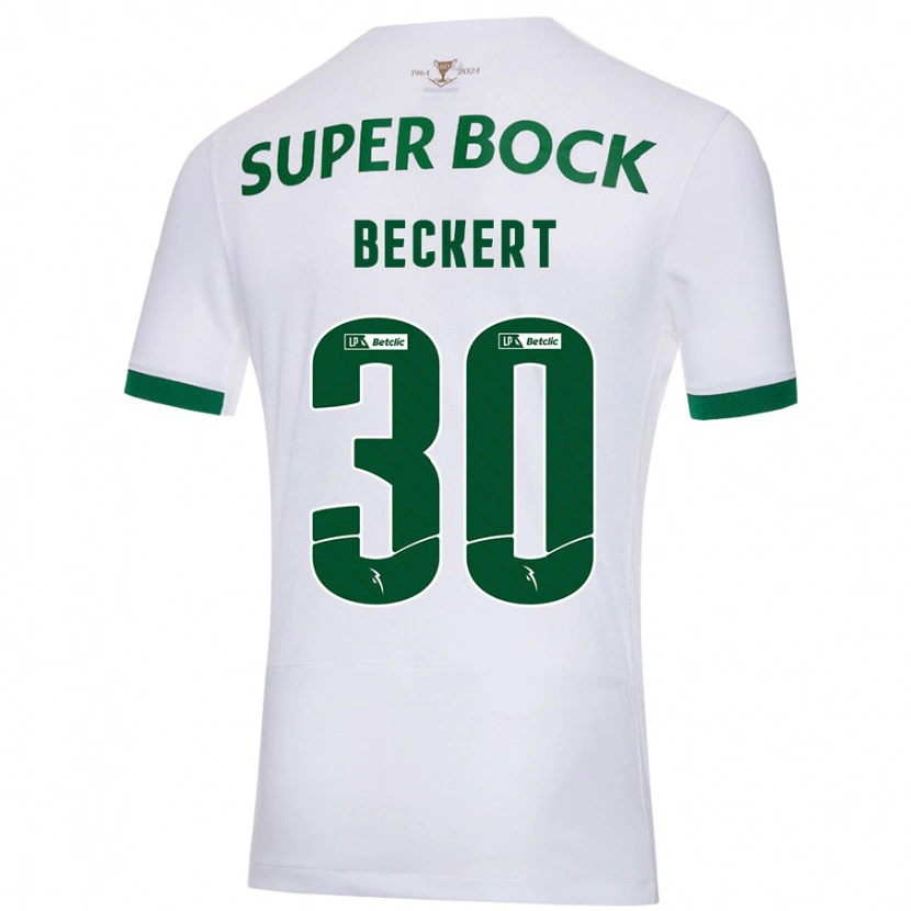Danxen Uomo Maglia Carolina Beckert #30 Bianco Verde Kit Gara Away 2024/25 Maglietta