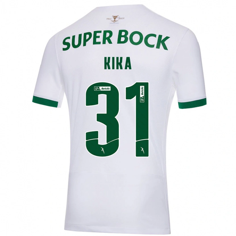 Danxen Uomo Maglia Kika #31 Bianco Verde Kit Gara Away 2024/25 Maglietta