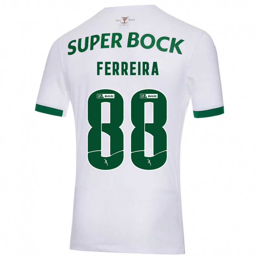 Danxen Uomo Maglia Tiago Ferreira #88 Bianco Verde Kit Gara Away 2024/25 Maglietta