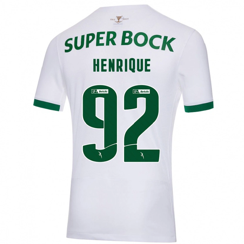 Danxen Uomo Maglia Eduardo Henrique #92 Bianco Verde Kit Gara Away 2024/25 Maglietta