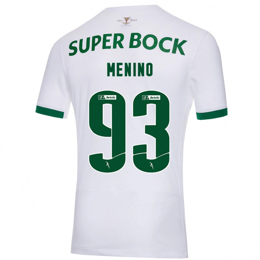 Danxen Uomo Maglia Miguel Menino #93 Bianco Verde Kit Gara Away 2024/25 Maglietta