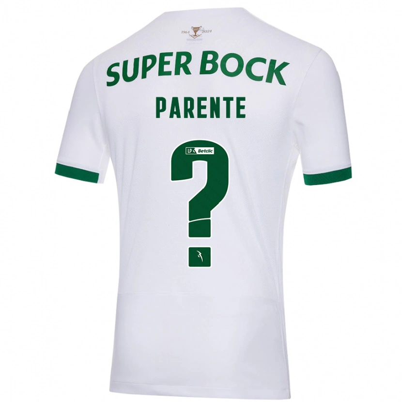 Danxen Uomo Maglia Tiago Parente #0 Bianco Verde Kit Gara Away 2024/25 Maglietta