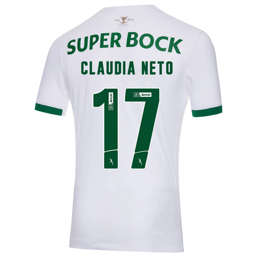 Danxen Uomo Maglia Cláudia Teresa Pires Neto #17 Bianco Verde Kit Gara Away 2024/25 Maglietta