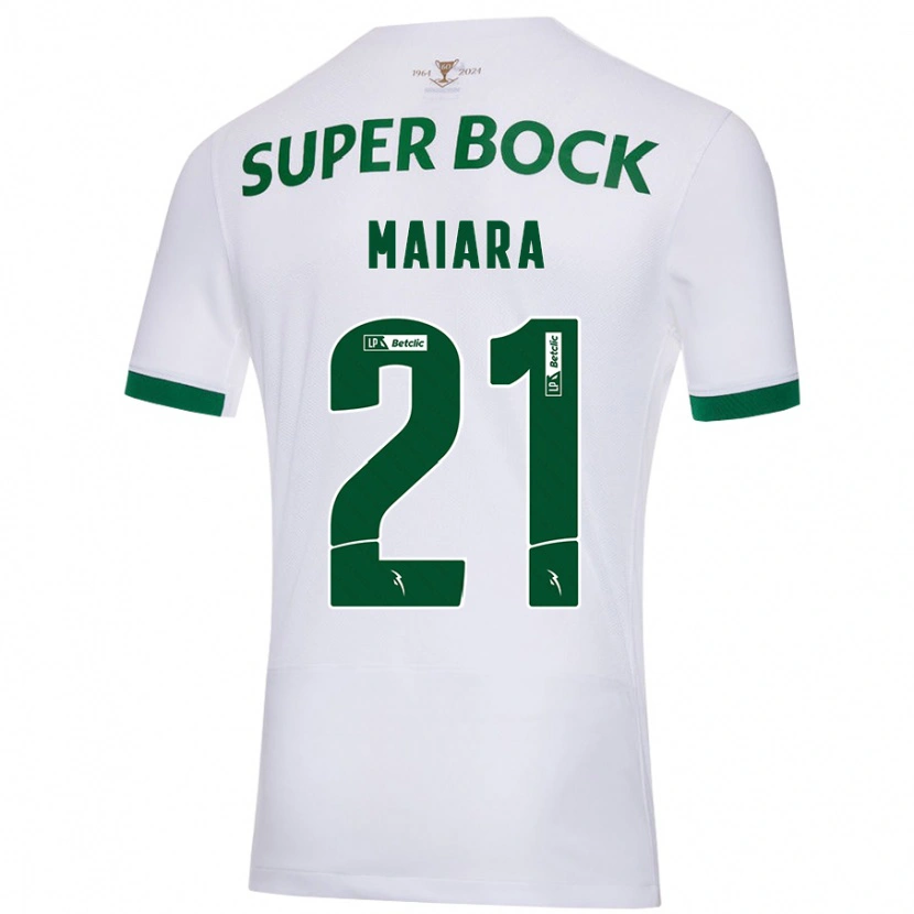 Danxen Uomo Maglia Maiara Carolina Niehues #21 Bianco Verde Kit Gara Away 2024/25 Maglietta