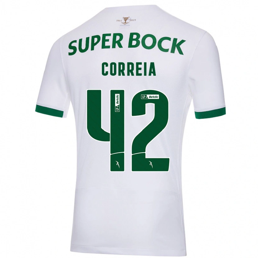 Danxen Uomo Maglia Leonete Maísa Nozerand Correia #42 Bianco Verde Kit Gara Away 2024/25 Maglietta