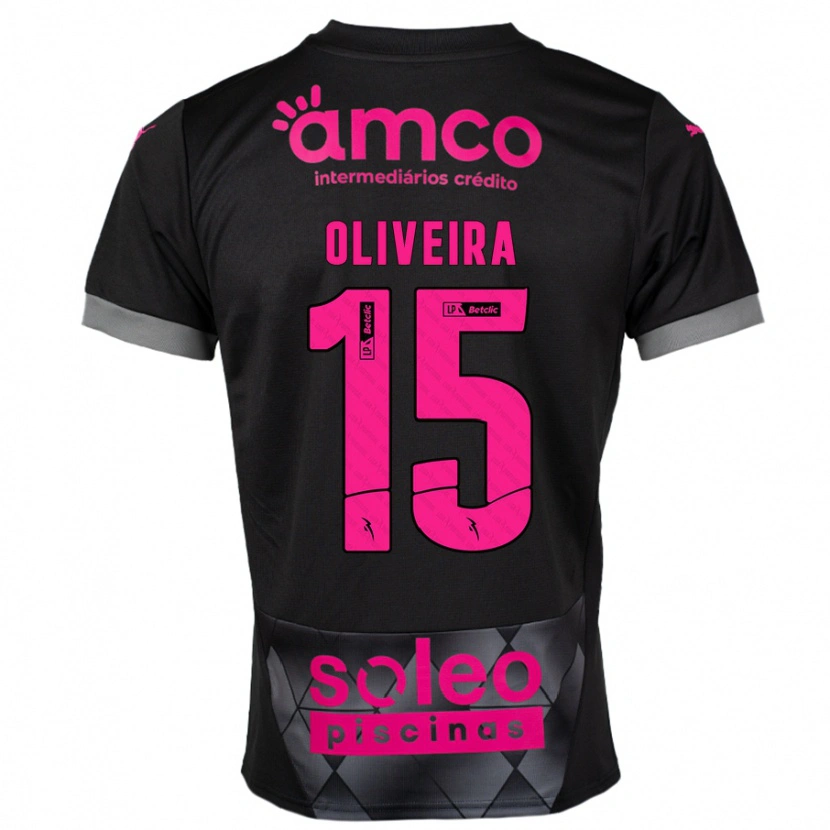 Danxen Uomo Maglia Paulo Oliveira #15 Nero Rosa Kit Gara Away 2024/25 Maglietta