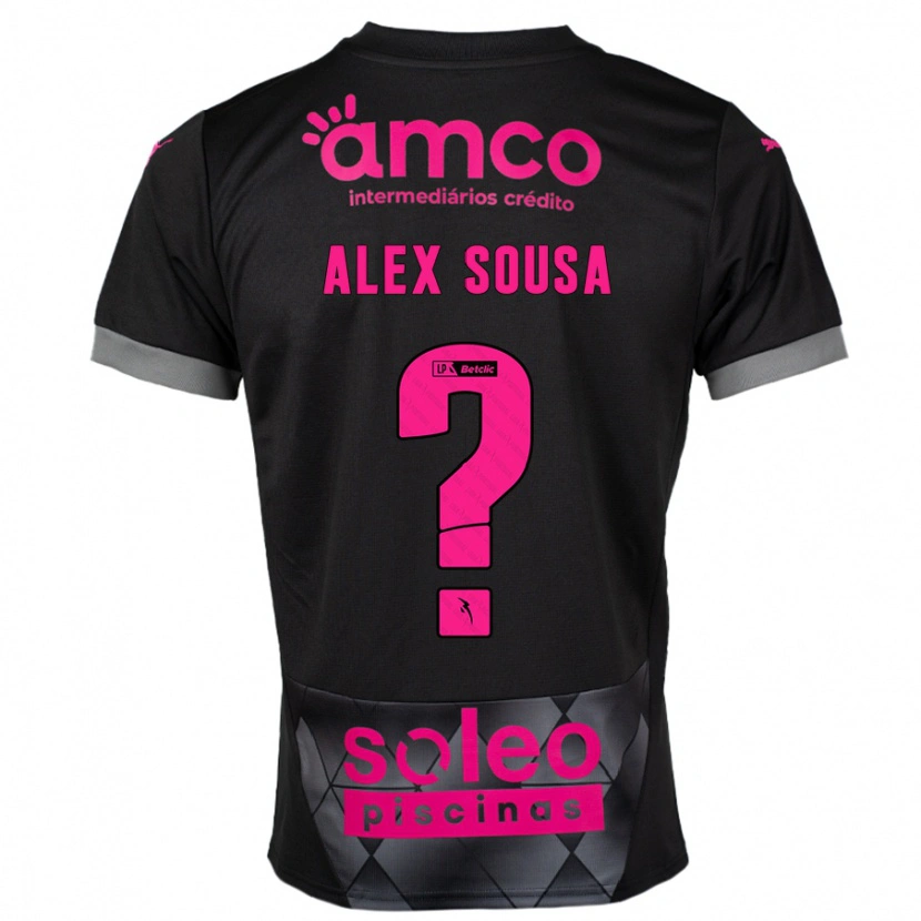 Danxen Uomo Maglia Alex Sousa #0 Nero Rosa Kit Gara Away 2024/25 Maglietta