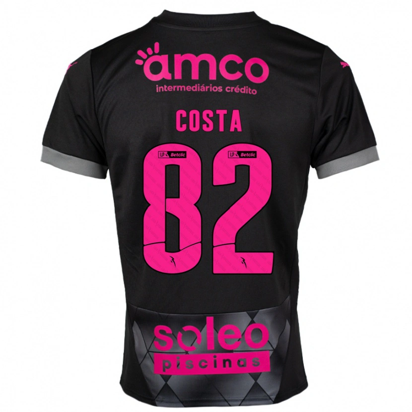 Danxen Uomo Maglia Gui Costa #82 Nero Rosa Kit Gara Away 2024/25 Maglietta
