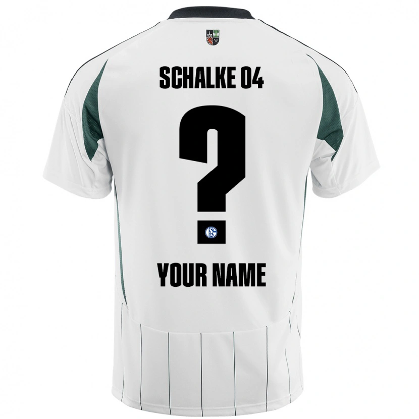 Danxen Uomo Maglia Il Tuo Nome #0 Bianco Verde Kit Gara Away 2024/25 Maglietta