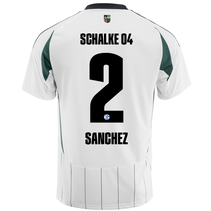 Danxen Uomo Maglia Felipe Sánchez #2 Bianco Verde Kit Gara Away 2024/25 Maglietta