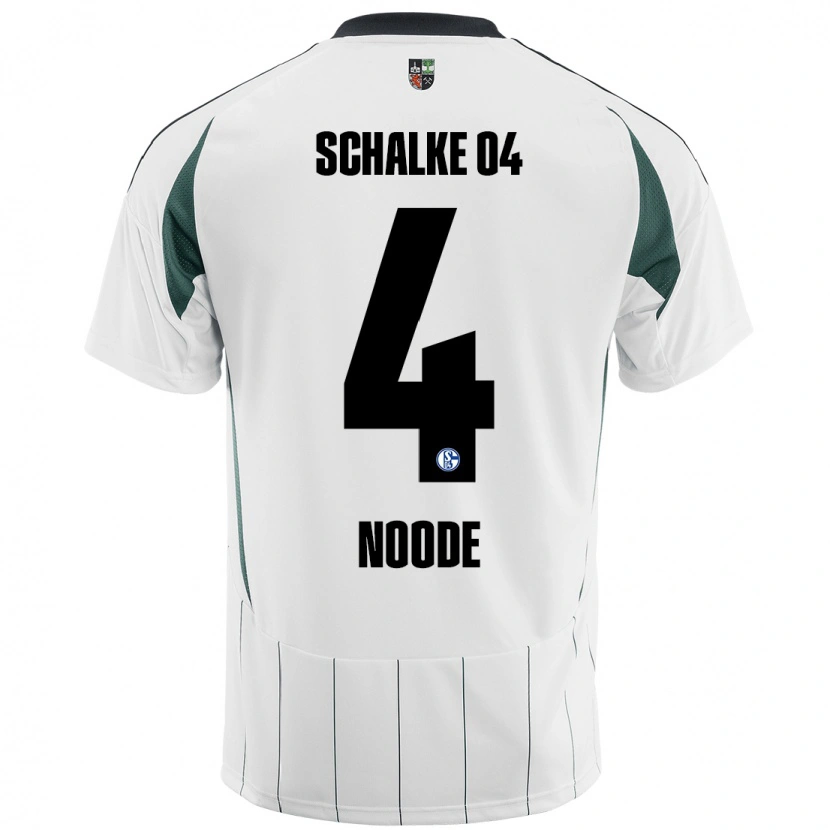 Danxen Uomo Maglia Steve Noode #4 Bianco Verde Kit Gara Away 2024/25 Maglietta