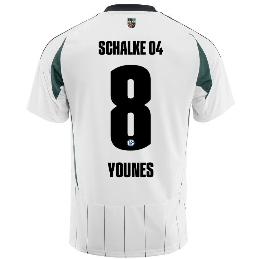 Danxen Uomo Maglia Amin Younes #8 Bianco Verde Kit Gara Away 2024/25 Maglietta