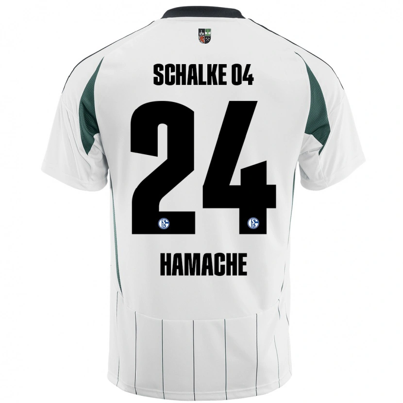 Danxen Uomo Maglia Ilyes Hamache #24 Bianco Verde Kit Gara Away 2024/25 Maglietta