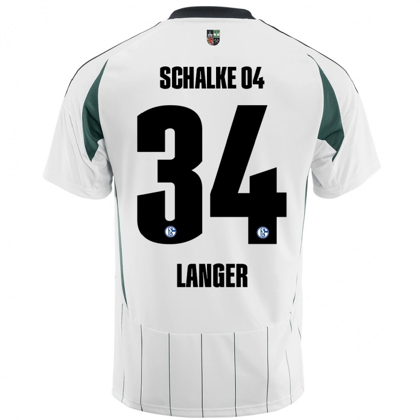 Danxen Uomo Maglia Michael Langer #34 Bianco Verde Kit Gara Away 2024/25 Maglietta