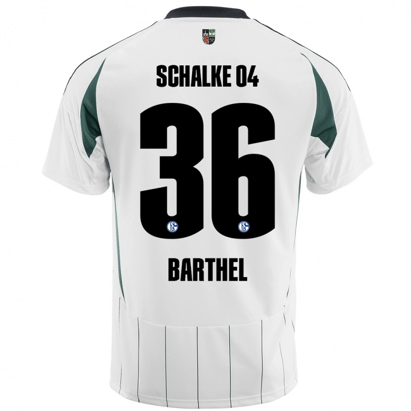 Danxen Uomo Maglia Niklas Barthel #36 Bianco Verde Kit Gara Away 2024/25 Maglietta