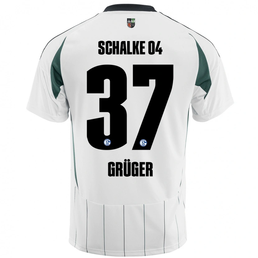 Danxen Uomo Maglia Max Grüger #37 Bianco Verde Kit Gara Away 2024/25 Maglietta