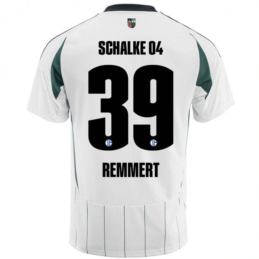 Danxen Uomo Maglia Peter Remmert #39 Bianco Verde Kit Gara Away 2024/25 Maglietta