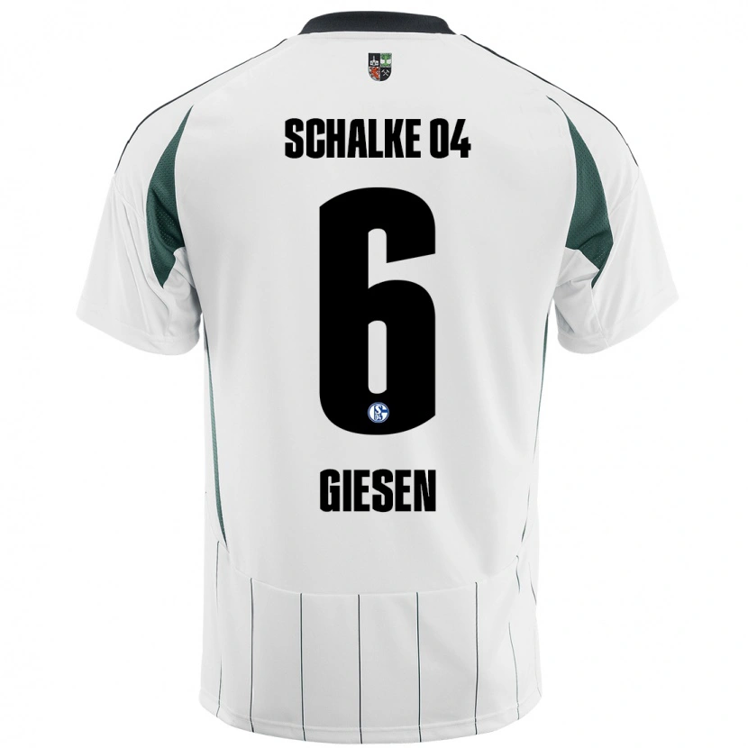 Danxen Uomo Maglia Tim Giesen #6 Bianco Verde Kit Gara Away 2024/25 Maglietta