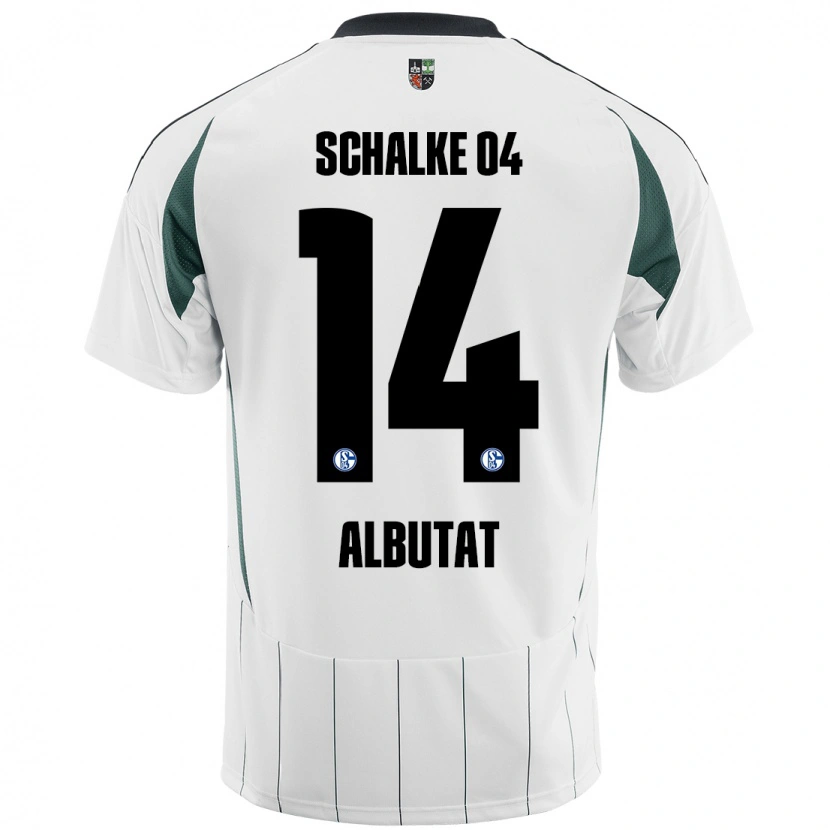 Danxen Uomo Maglia Tim Albutat #14 Bianco Verde Kit Gara Away 2024/25 Maglietta