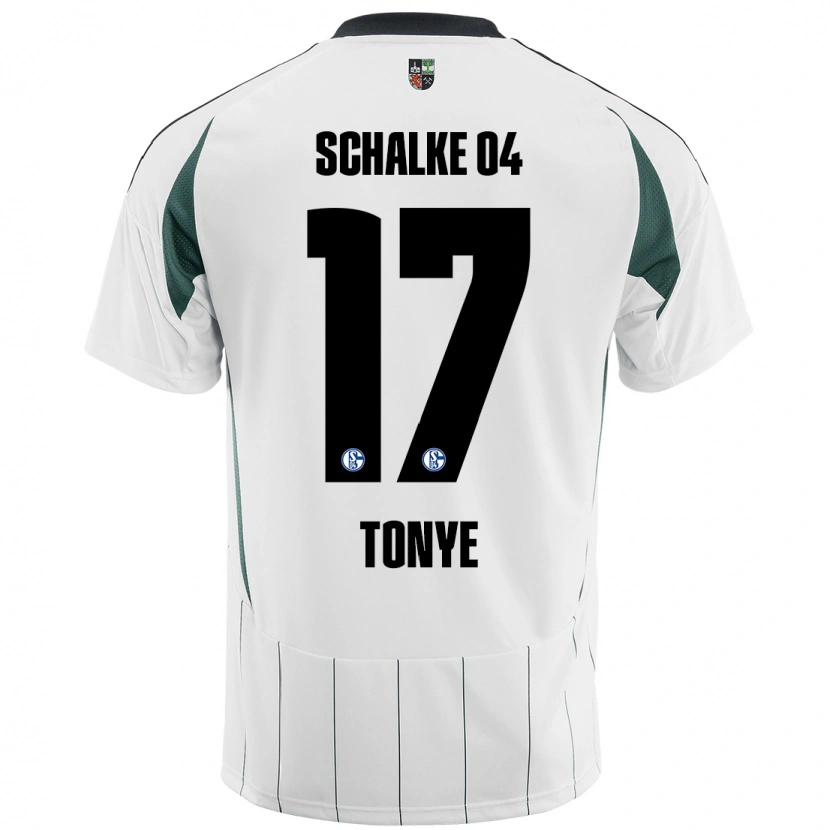Danxen Uomo Maglia Yannick Tonye #17 Bianco Verde Kit Gara Away 2024/25 Maglietta