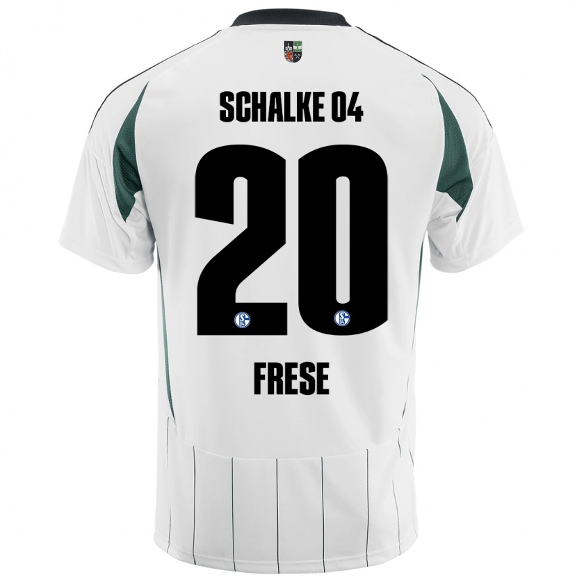 Danxen Uomo Maglia Niklas Frese #20 Bianco Verde Kit Gara Away 2024/25 Maglietta