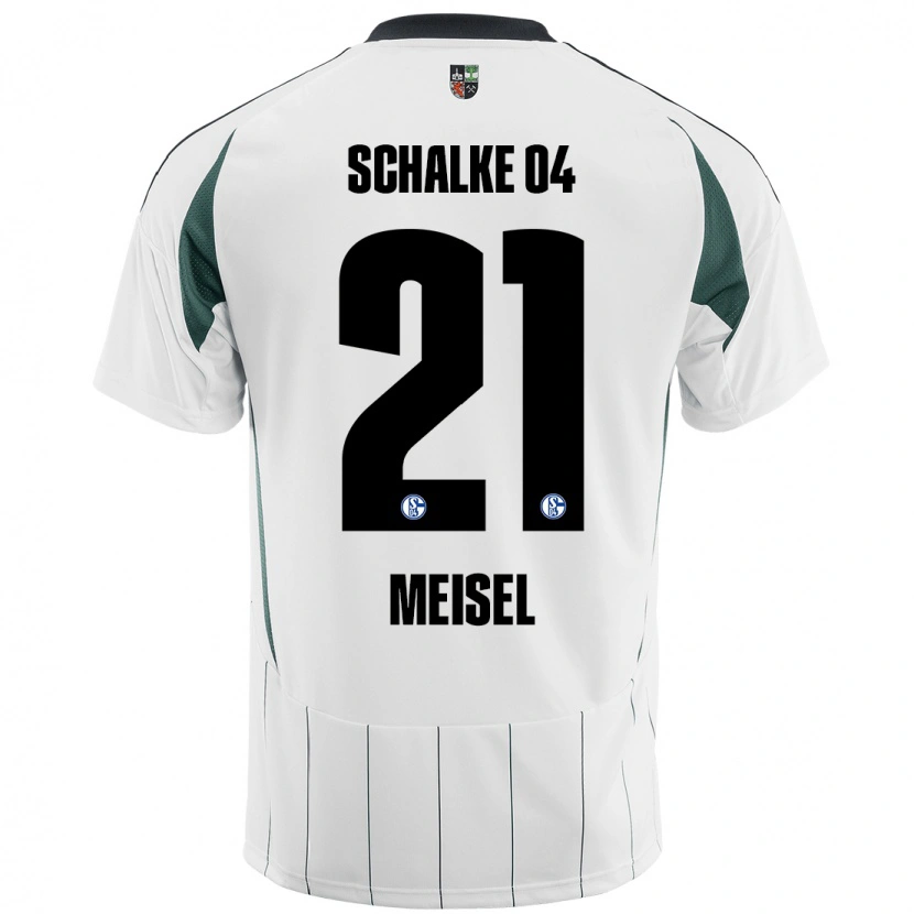 Danxen Uomo Maglia Kelsey Meisel #21 Bianco Verde Kit Gara Away 2024/25 Maglietta