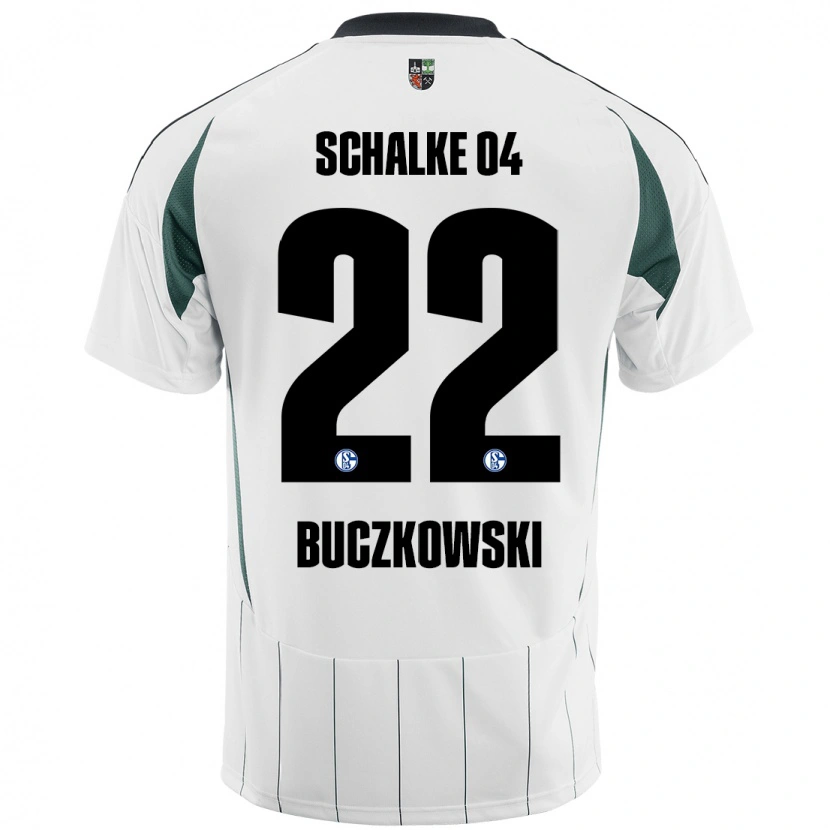 Danxen Uomo Maglia Philip Buczkowski #22 Bianco Verde Kit Gara Away 2024/25 Maglietta