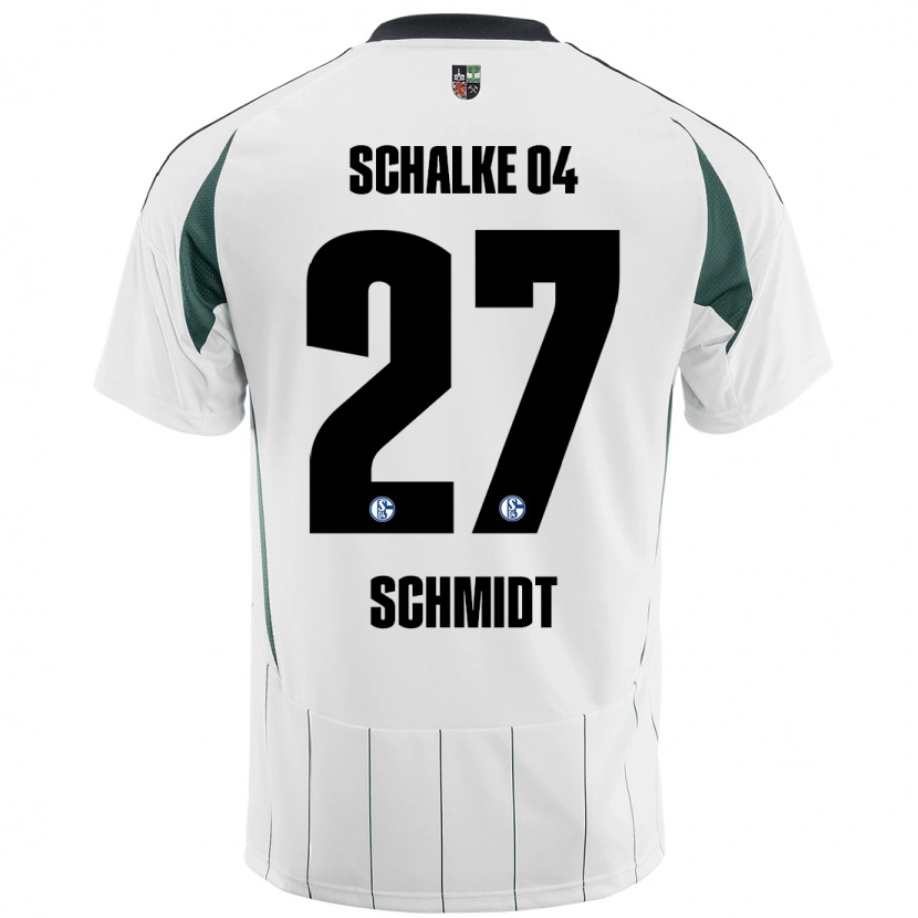Danxen Uomo Maglia Tim Schmidt #27 Bianco Verde Kit Gara Away 2024/25 Maglietta