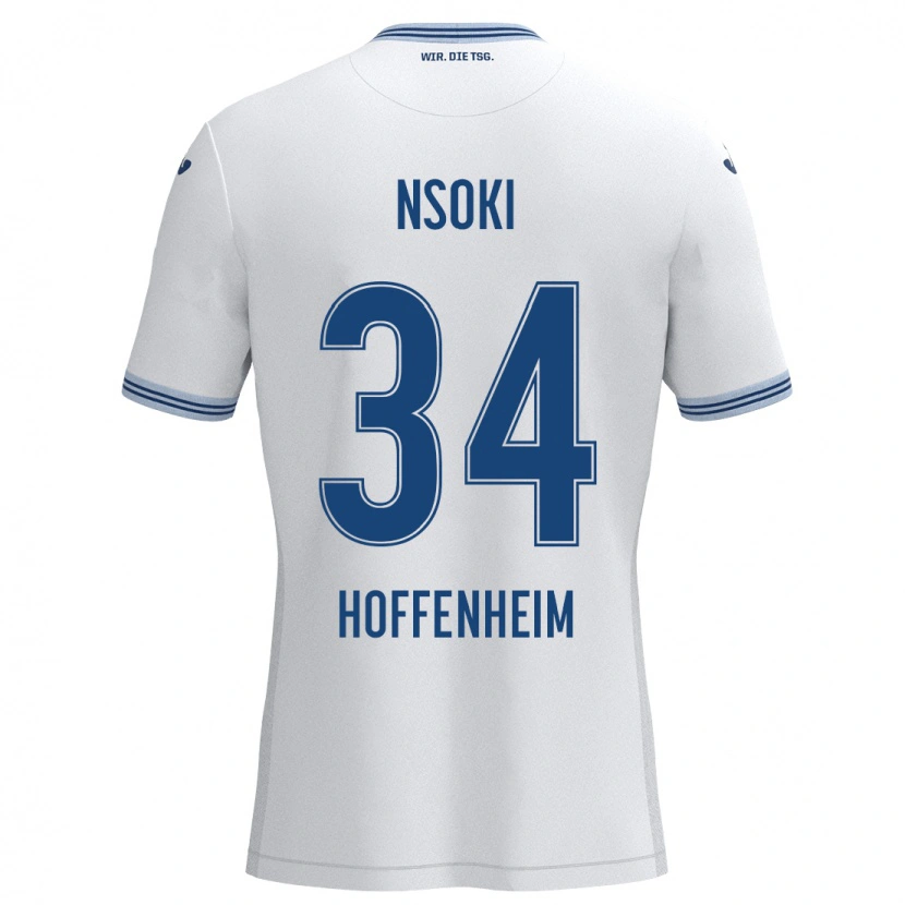 Danxen Uomo Maglia Stanley Nsoki #34 Bianco Blu Kit Gara Away 2024/25 Maglietta