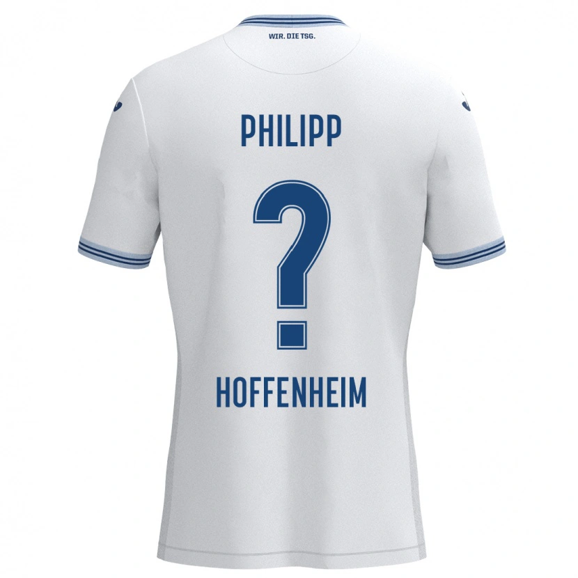 Danxen Uomo Maglia Tim Philipp #0 Bianco Blu Kit Gara Away 2024/25 Maglietta