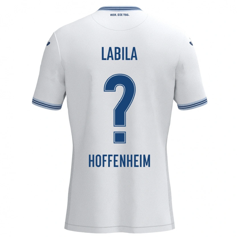Danxen Uomo Maglia Daniel Labila #0 Bianco Blu Kit Gara Away 2024/25 Maglietta