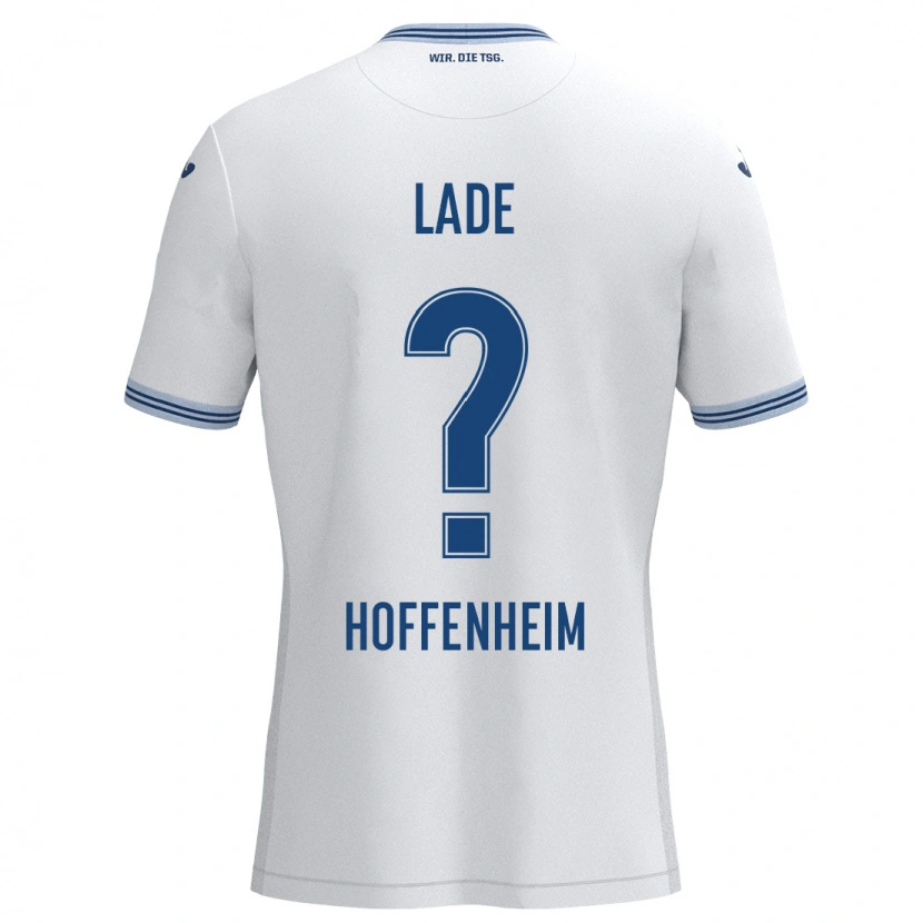 Danxen Uomo Maglia Benjamin Lade #0 Bianco Blu Kit Gara Away 2024/25 Maglietta
