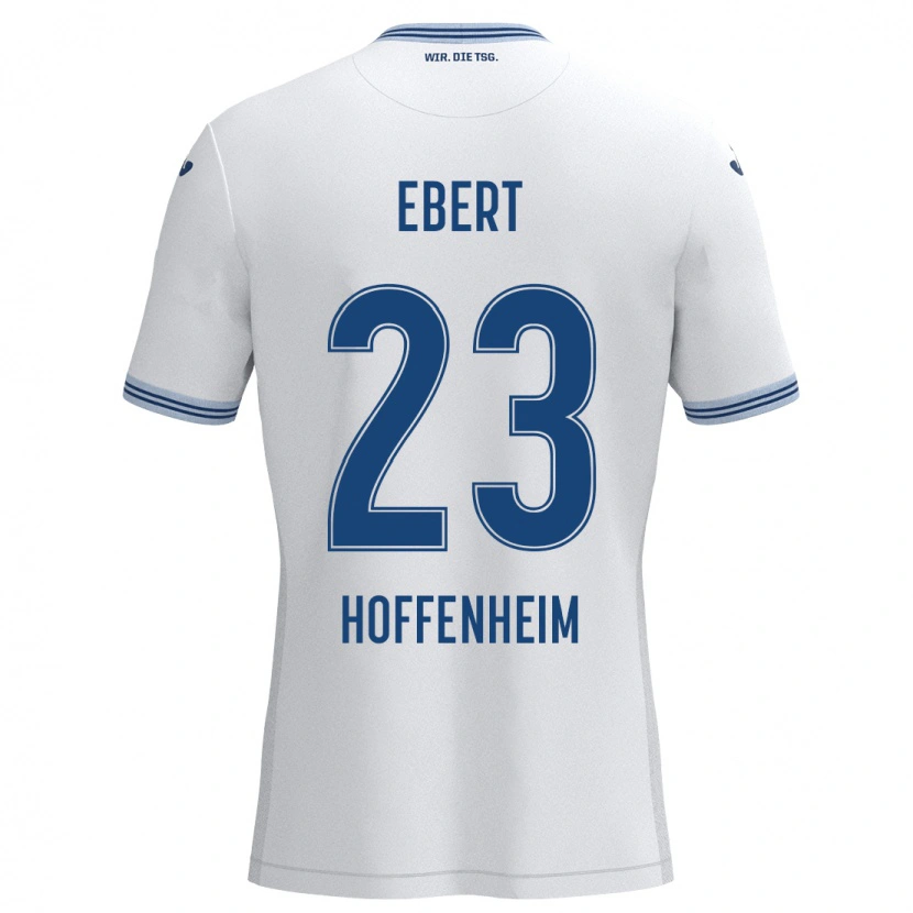 Danxen Uomo Maglia Darijo Ebert #23 Bianco Blu Kit Gara Away 2024/25 Maglietta
