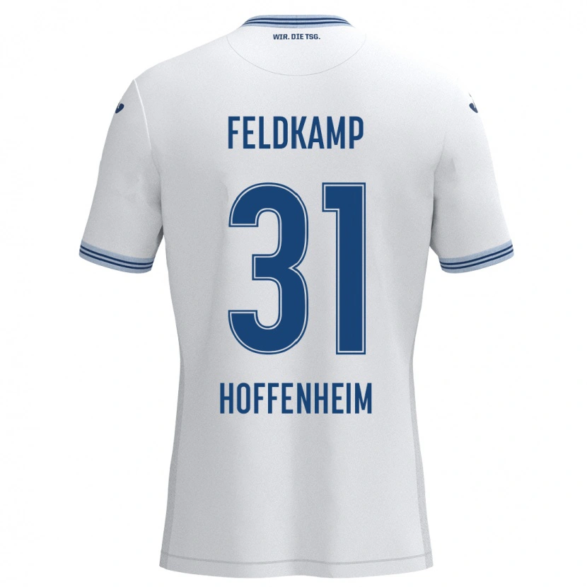 Danxen Uomo Maglia Jana Feldkamp #31 Bianco Blu Kit Gara Away 2024/25 Maglietta