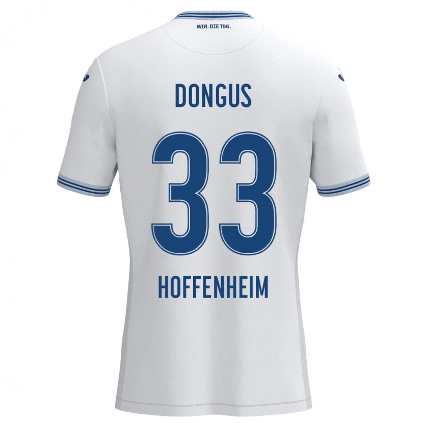 Danxen Uomo Maglia Fabienne Dongus #33 Bianco Blu Kit Gara Away 2024/25 Maglietta