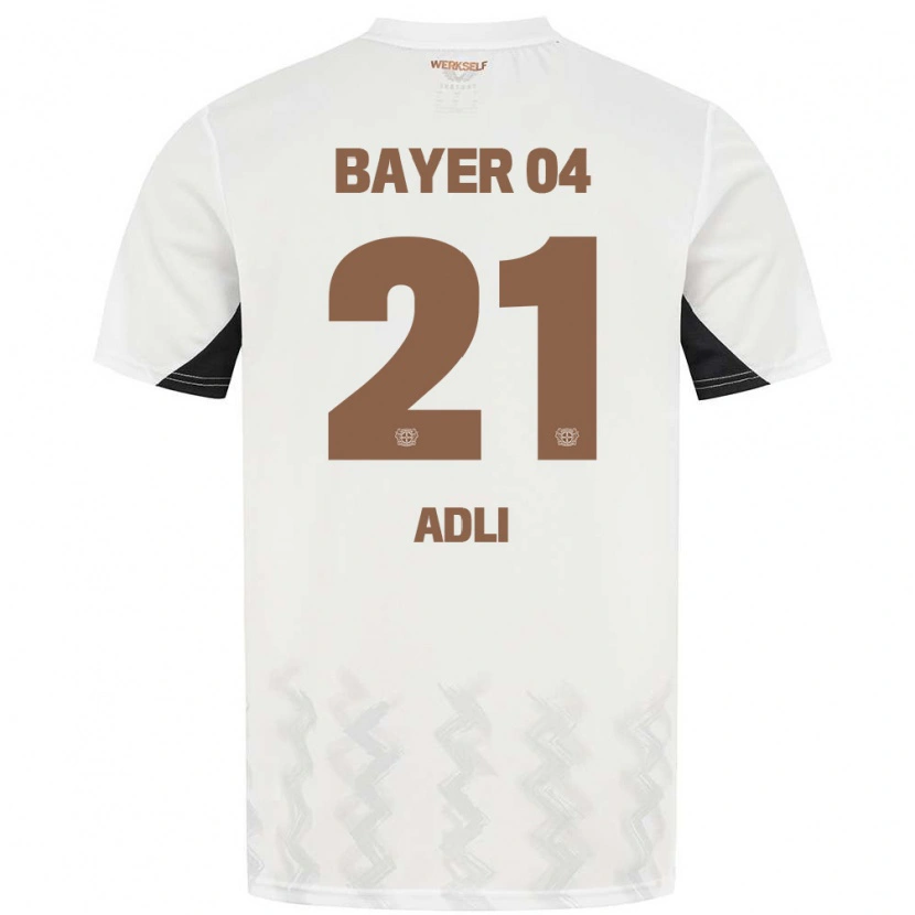 Danxen Uomo Maglia Amine Adli #21 Bianco Nero Kit Gara Away 2024/25 Maglietta