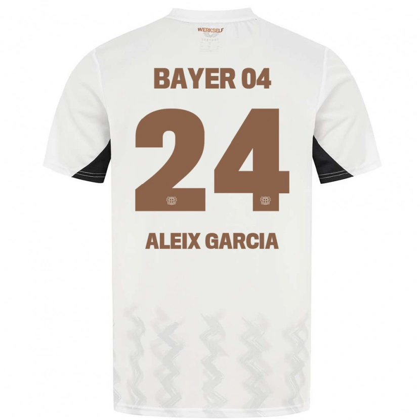 Danxen Uomo Maglia Aleix García #24 Bianco Nero Kit Gara Away 2024/25 Maglietta