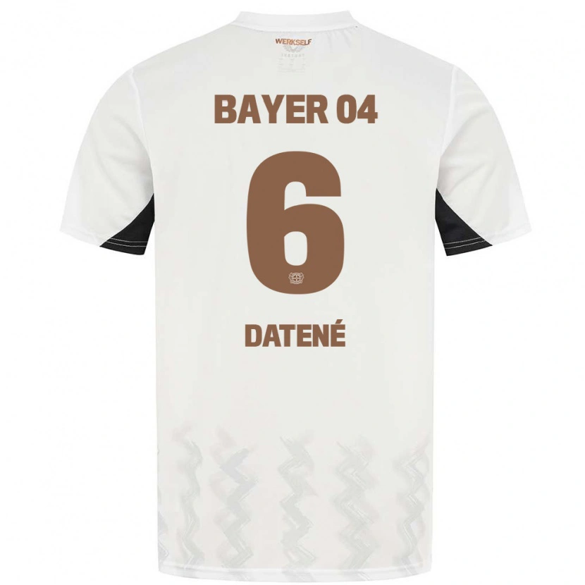 Danxen Uomo Maglia Elia Datené #6 Bianco Nero Kit Gara Away 2024/25 Maglietta