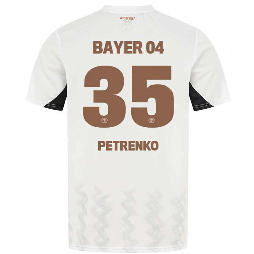 Danxen Uomo Maglia Oleksandr Petrenko #35 Bianco Nero Kit Gara Away 2024/25 Maglietta